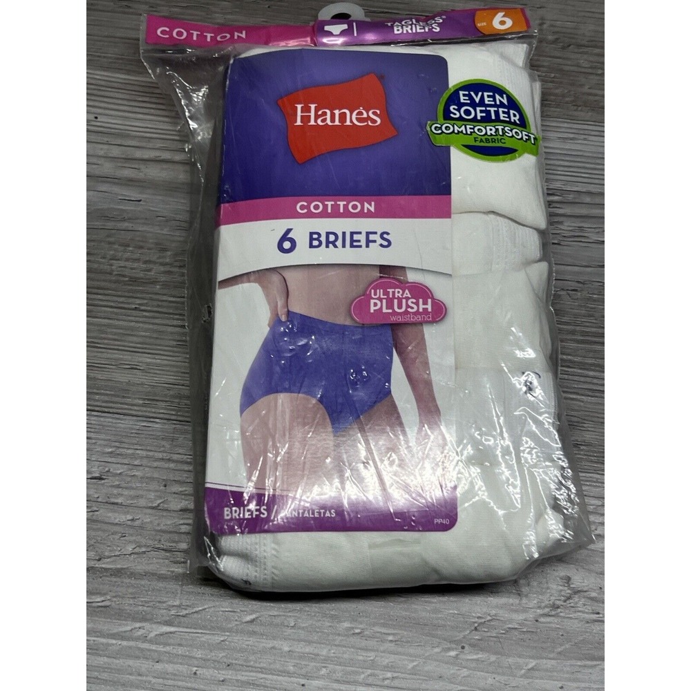 Hanes 6 Pack Womens Briefs Panties Comfort Soft‎ Cotton Size 6 Multicolor NEW